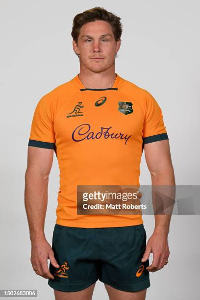 Michael Hooper during a Wallabies Rugby Championship Headshots Session at Sanctuary Cove on June 26, 2023 in Gold Coast, Australia.