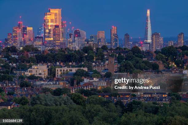 london skyline from alexandra palace, london, united kingdom - alexandra stock pictures, royalty-free photos & images