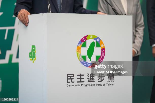 Taiwanese ruling party Democratic progressive Party , logo during a press conference.