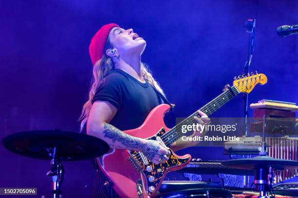 Tash Sultana performs at Eventim Apollo on June 26, 2023 in London, England.