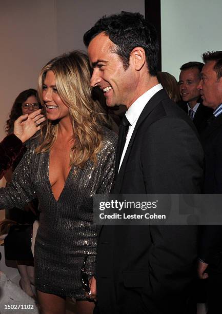 Actors Jennifer Aniston and Justin Theroux attend ELLE's 18th Annual Women in Hollywood Tribute held at the Four Seasons Hotel Los Angeles at Beverly...