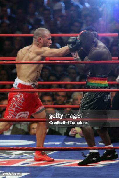 Miguel Cotto defeats Joshua Clottey by Spit Decision during their Welterweight fight at Madison Square Garden on June 13th, 2009 in New York City.