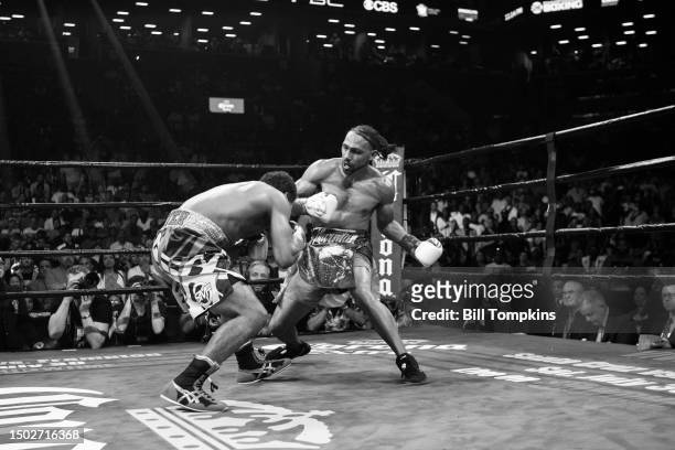 Keith Thurman defeats Shawn Porter by Unanimous Decision in their WBA Welterweight title fight at the Barclays Center on June 25, 2016 in the...