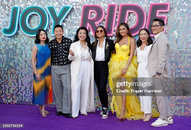 Cherry Chevapravatdumrong, Sabrina Wu, Sherry Cola, Adele Lim, Ashley Park, Teresa Hsiao and Daniel Dae Kim attend the Los Angeles Premiere of...