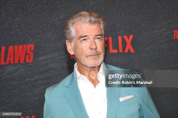 Pierce Brosnan attends the Los Angeles premiere of Netflix's "The Out-Laws" at Regal LA Live on June 26, 2023 in Los Angeles, California.