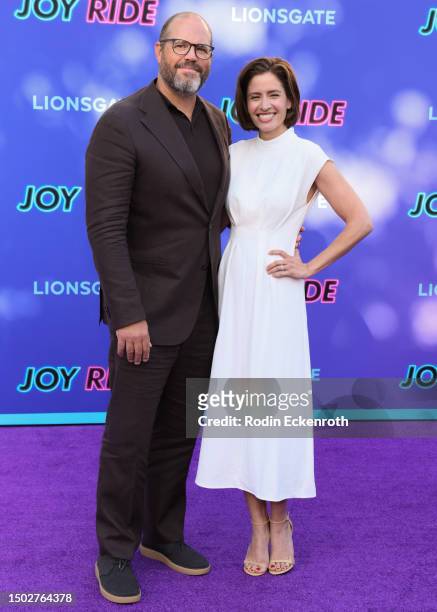 David Denman and Mercedes Mason attend the Los Angeles premiere of Lionsgate's "Joy Ride" at Westwood Regency Village Theater on June 26, 2023 in Los...