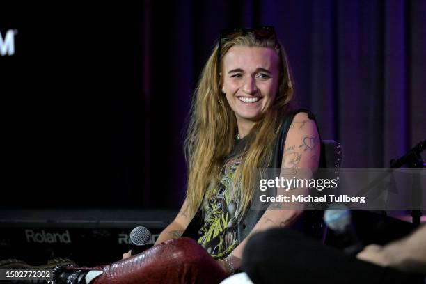 Singer/drummer/songwriter G Flip takes part in a Q&A during "The GRAMMY Museum Presents Spotlight: G Flip" in celebration of Pride Month at The...