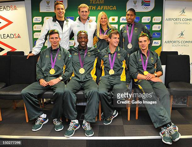 Olympic Medal winners Chad le Clos, Cameron van der Burgh, Bridgitte Hartley, Caster Semenya, Matthew Brittan, Sizwe Ndlovu, John Smith and James...