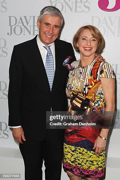 Robbie Waterhouse and Gai Waterhouse attend the David Jones S/S 2012/13 Season Launch at David Jones Castlereagh Street on August 14, 2012 in Sydney,...