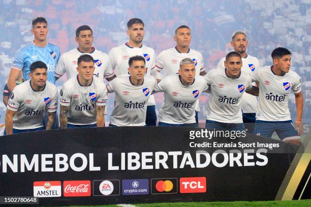 Nacional squad poses for team photo during Copa CONMEBOL Libertadores match between Nacional and Internacional at Gran Parque Central on June 7, 2023...