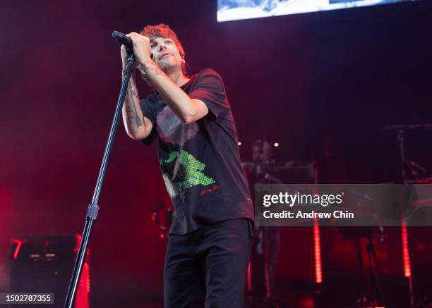 English singer-songwriter Louis Tomlinson performs on stage during his 'Faith In The Future World Tour' at Doug Mitchell Thunderbird Sports Centre on...