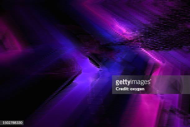 abstract futuristic metaverse tech urban fractal network technology pink purple arrows striped web 3 background - abstract light stock pictures, royalty-free photos & images