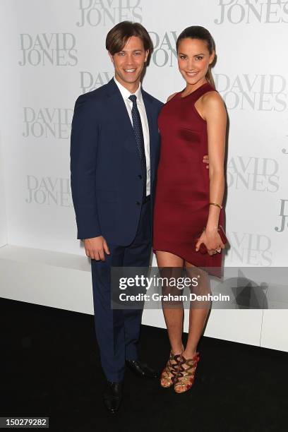 Michael Miziner and Rachael Finch attend the David Jones S/S 2012/13 Season Launch at David Jones Castlereagh Street on August 14, 2012 in Sydney,...