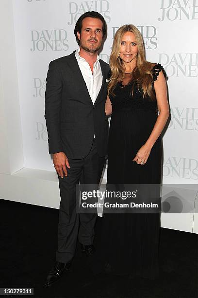 Designer Collette Dinnigan and husband Bradley Cockson attend the David Jones S/S 2012/13 Season Launch at David Jones Castlereagh Street on August...