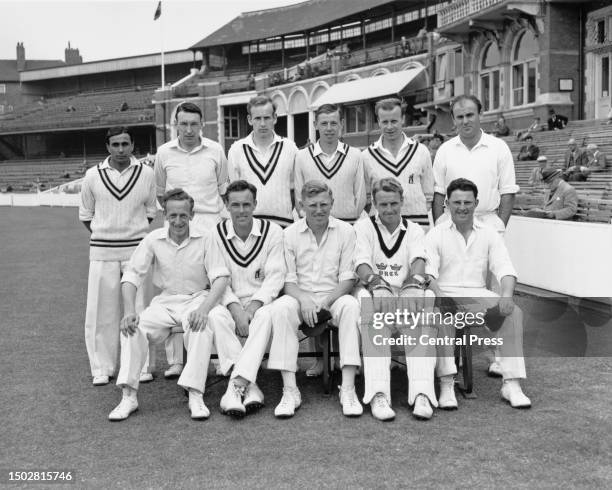 The 1961 County Championship Warwickshire County Cricket Club from left to right Khalid Ibadulla, Tom Cartwright, Roly Thompson, Albert Wright, Basil...