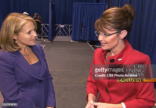 News anchor interviewed vice presidential nominee Sarah Palin on the campaign trail in Ohio on Monday, September 29, on the CBS Evening News With...