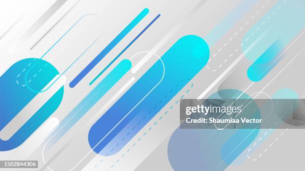 modern futuristic blue round rectangle square shape on white background - hyphen stock illustrations
