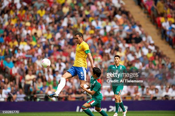 Summer Olympics: Brazil Sandro in action vs Mexico during Men's Gold Medal Match at Wembley Stadium. London, United Kingdom 8/11/2012 CREDIT: Al...