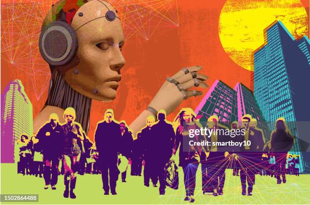 stockillustraties, clipart, cartoons en iconen met artificial intelligence concept - temporal lobe