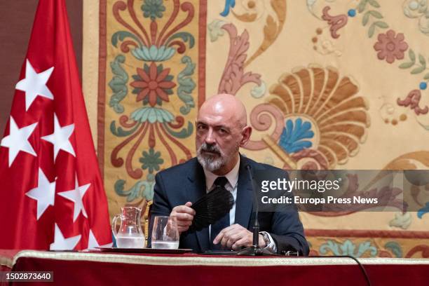 The rector of the Universidad Complutense de Madrid, Joaquin Goyache, during the inauguration of his position, at the Paraninfo of the Universidad...