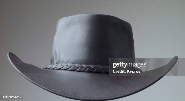 leather cowboy hat - cowboyhut stock-fotos und bilder