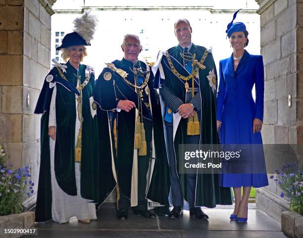 Queen Camilla, King Charles III, Prince William, Prince of Wales, known as the Duke of Rothesay while in Scotland, and Catherine, Princess of Wales,...