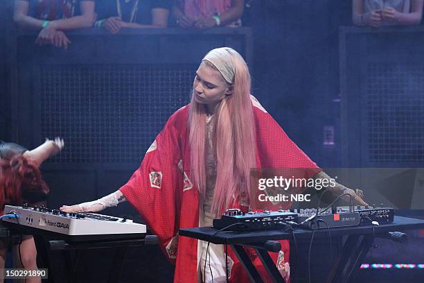 Episode 682 -- Pictured: Musician Grimes on August 14, 2012 --