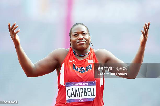Summer Olympics: USA Amber Campbell during Women's Hammer Throw Qualifying Round at Olympic Stadium. London, United Kingdom 8/8/2012 CREDIT: Bill...