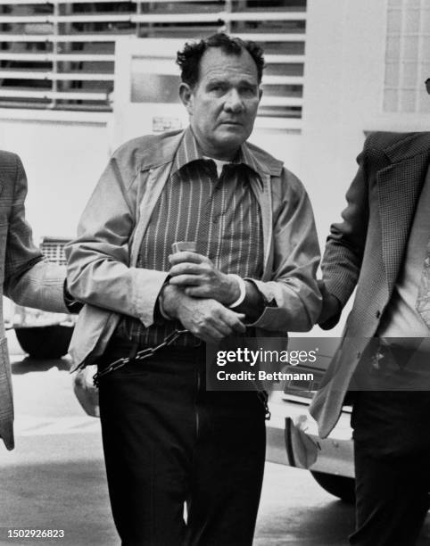 Larry Singleton, suspect in the rape and mutilation of 15-year-old Mary Vincent, is led into Stanislaus County prison, California, October 12th 1978....