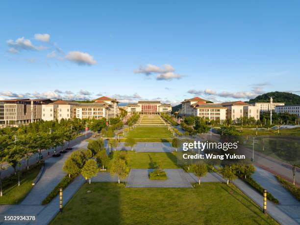 guizhou minzu university library - college campus aerial stock pictures, royalty-free photos & images