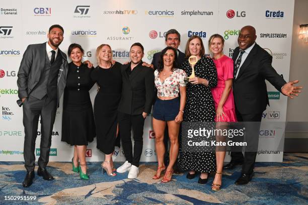 Ash Palmisciano, Jeff Hordley, Olivia Bromley, Ainsley Harriott and the team from Emmerdale with the Soap of the Year Award during The TRIC Awards...