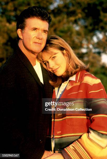 Canadian actor Alan Thicke and his wife Gina Tolleson pose for a portrait in Los Angeles, California, May 1988.