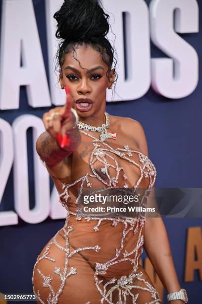 Jess Hilarious arrives to the 2023 BET Awards at Microsoft Theater on June 25, 2023 in Los Angeles, California.