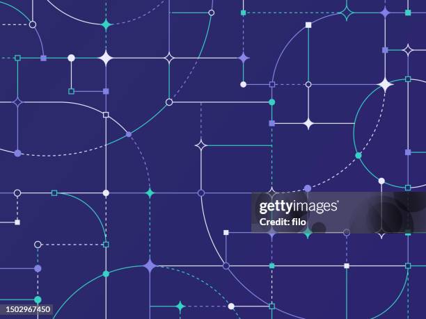 modern tech blueprint network abstract background - crisscross stock illustrations