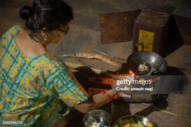 indian village women cooking food outdoor - india burns stock pictures, royalty-free photos & images