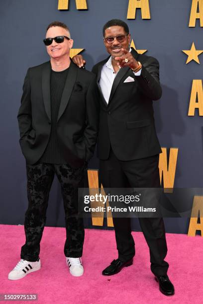 Christopher Reid and Christopher Martin of Kid 'n Play arrive to the 2023 BET Awards at Microsoft Theater on June 25, 2023 in Los Angeles, California.