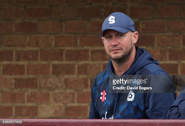 John Sadler, the head coach of Northamptonshire looks on during the LV= Insurance County Championship Division 1 match between Northamptonshire and...