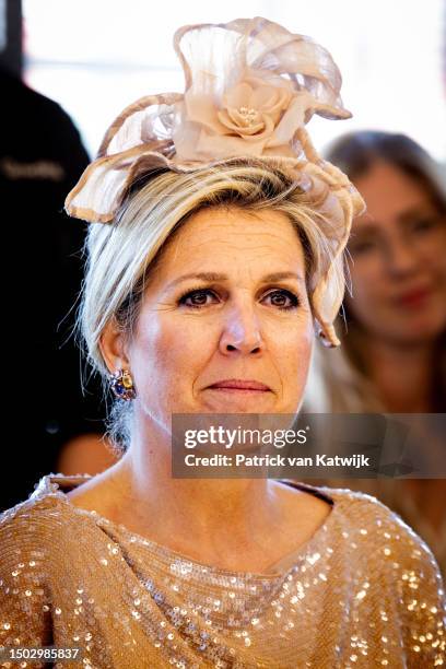 Queen Maxima of The Netherlands opens the new office of non-profit organization Qredits on June 27, 2023 in Almelo, Netherlands. Qredits provides...