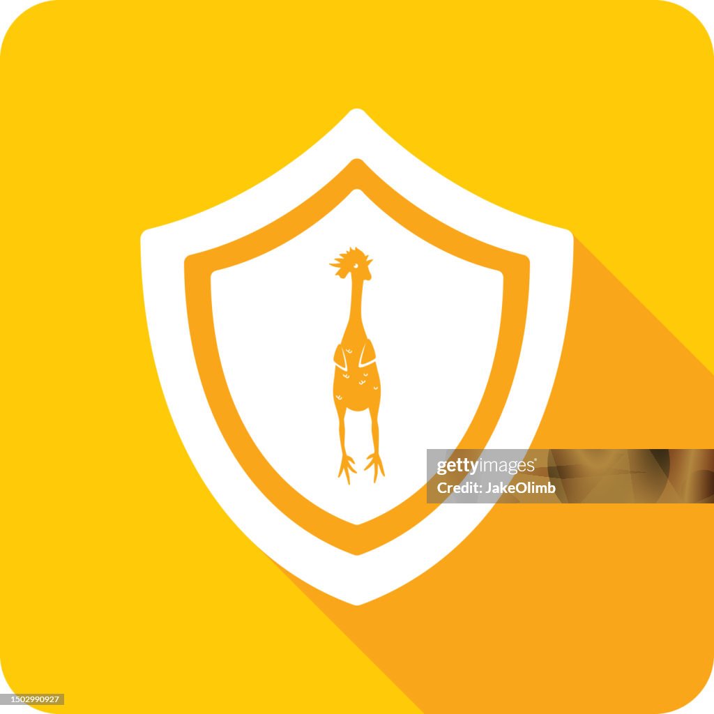 Shield Rubber Chicken Icon Silhouette