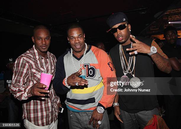 Cam'ron, Busta Rhymes and SB attend Nicki Minaj Pink Friday Tour at Roseland Ballroom on August 14, 2012 in New York City.