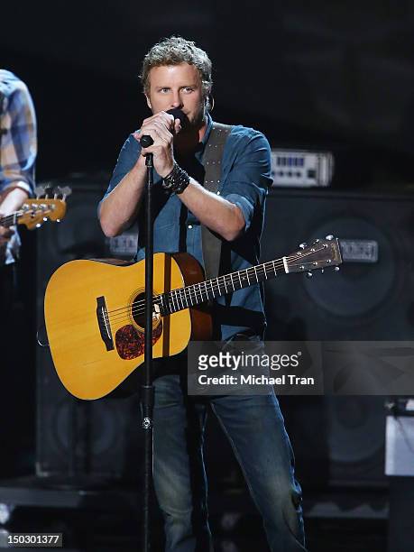 Dierks Bentley perform onstage at the "Teachers Rock" benefit event held at Nokia Theatre L.A. Live on August 14, 2012 in Los Angeles, California.