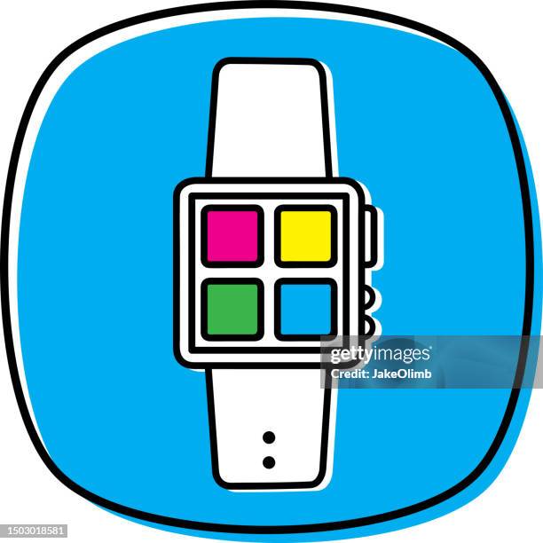smart watch doodle 2 - activity tracker stock illustrations