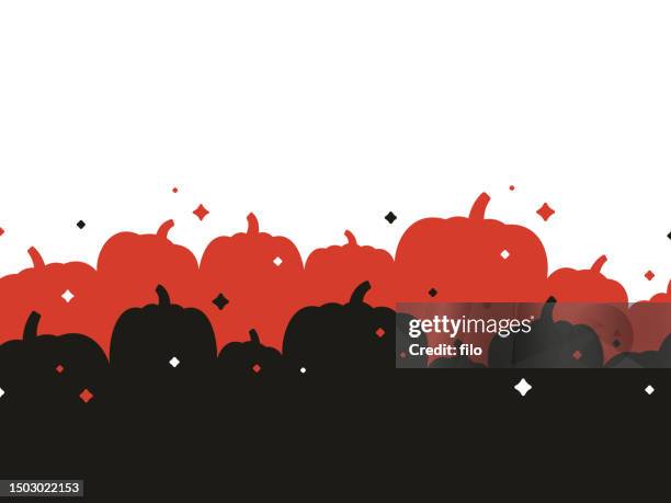 halloween-kürbis-herbst-herbst-grenze - jack o lantern stock-grafiken, -clipart, -cartoons und -symbole