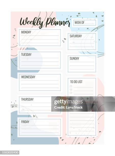 Weekly Planner Printable Vector Template Blank Organizer Page A4 A5 ...