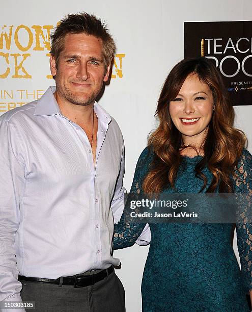 Chef Curtis Stone and actress Lindsay Price attend the "Teachers Rock" benefit at Nokia Theatre L.A. Live on August 14, 2012 in Los Angeles,...