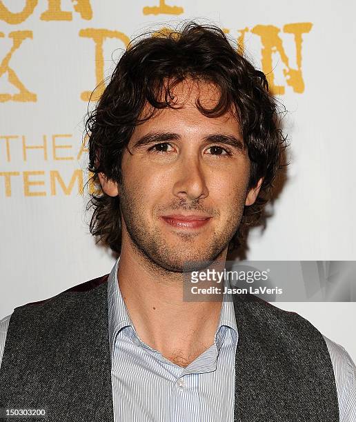 Singer Josh Groban attends the "Teachers Rock" benefit at Nokia Theatre L.A. Live on August 14, 2012 in Los Angeles, California.