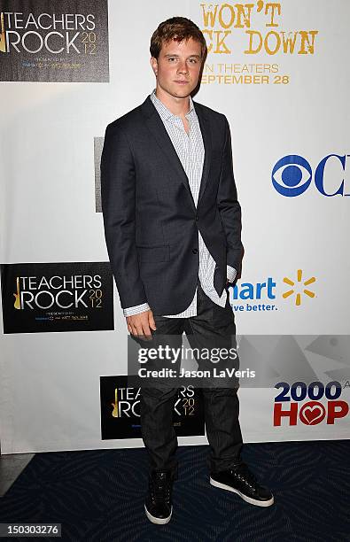 Actor Jonny Weston attends the "Teachers Rock" benefit at Nokia Theatre L.A. Live on August 14, 2012 in Los Angeles, California.