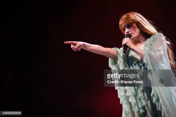 Florence Welch of Florence And The Machine perform at Malahide Castle on June 27, 2023 in Dublin, Ireland.