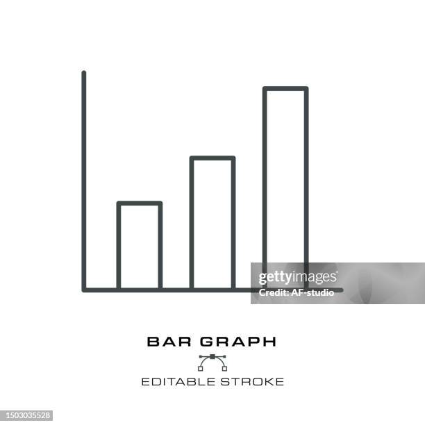 growth chart icon - editable stroke - height chart stock illustrations