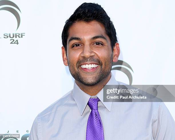 Actor Shawn Parikh attends the Project Save Our Surf charity event & perfume launch on August 14, 2012 in Santa Monica, California.